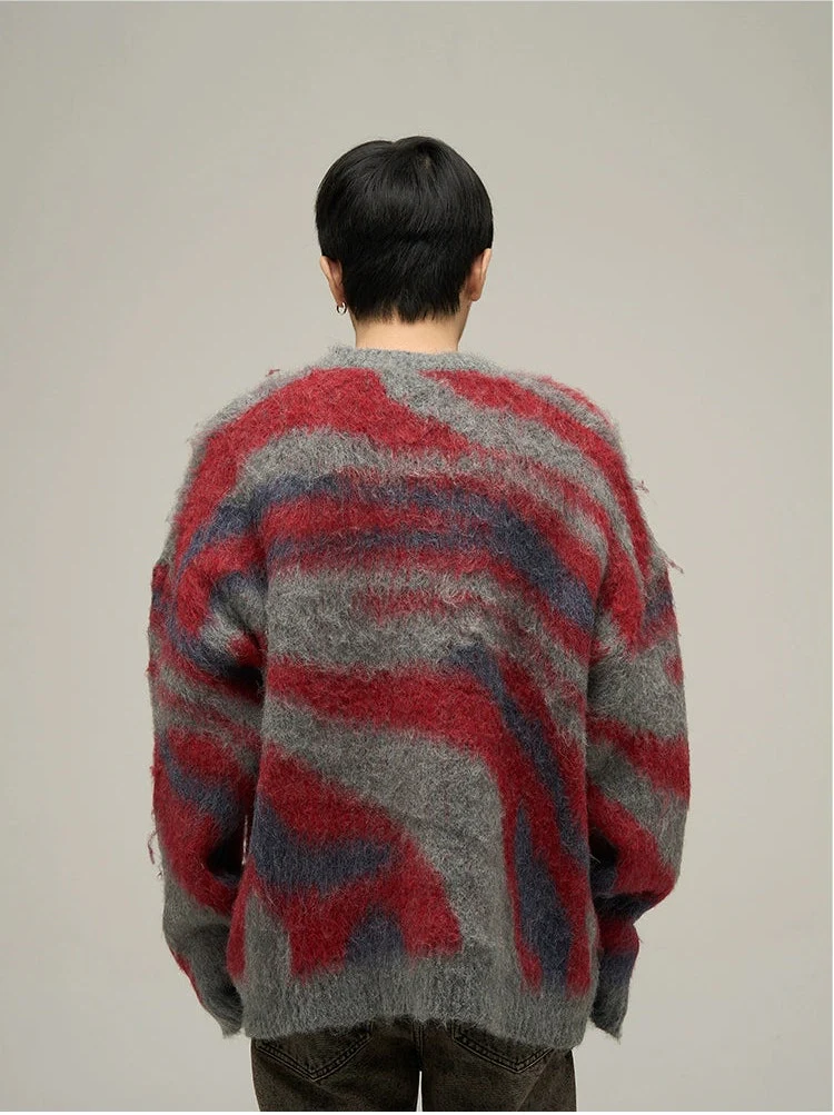 Abstract Pattern Oversized Sweater - Image 2
