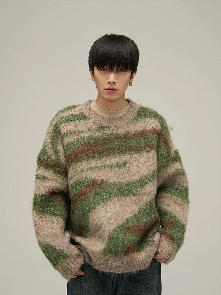 Abstract Pattern Oversized Sweater - Image 5