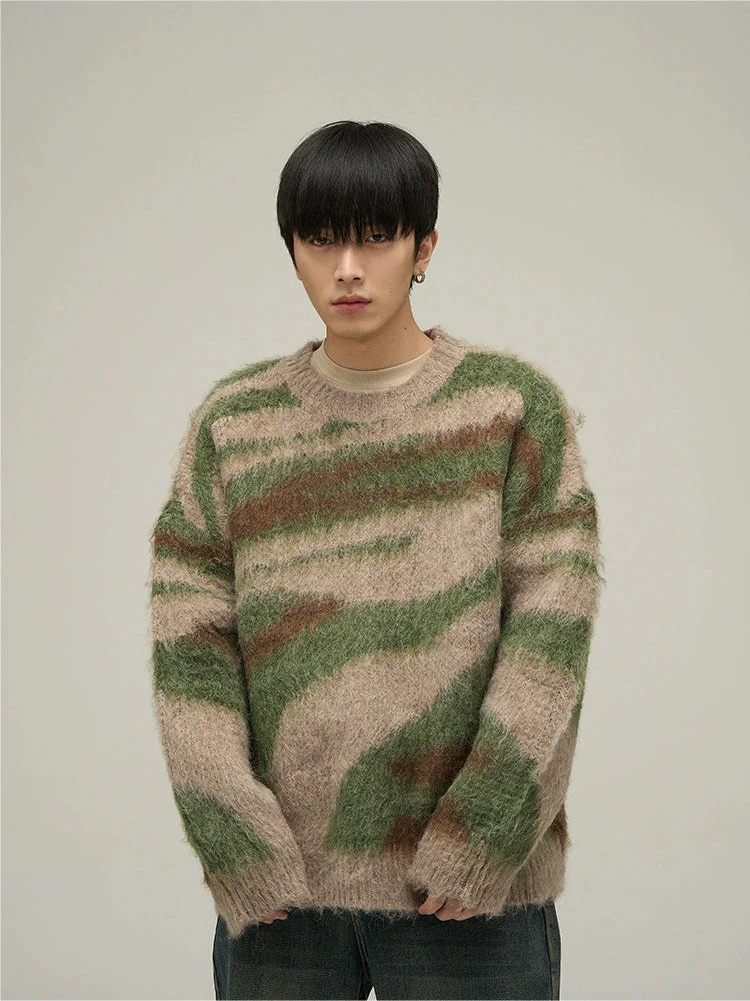 Abstract Pattern Oversized Sweater - Image 7