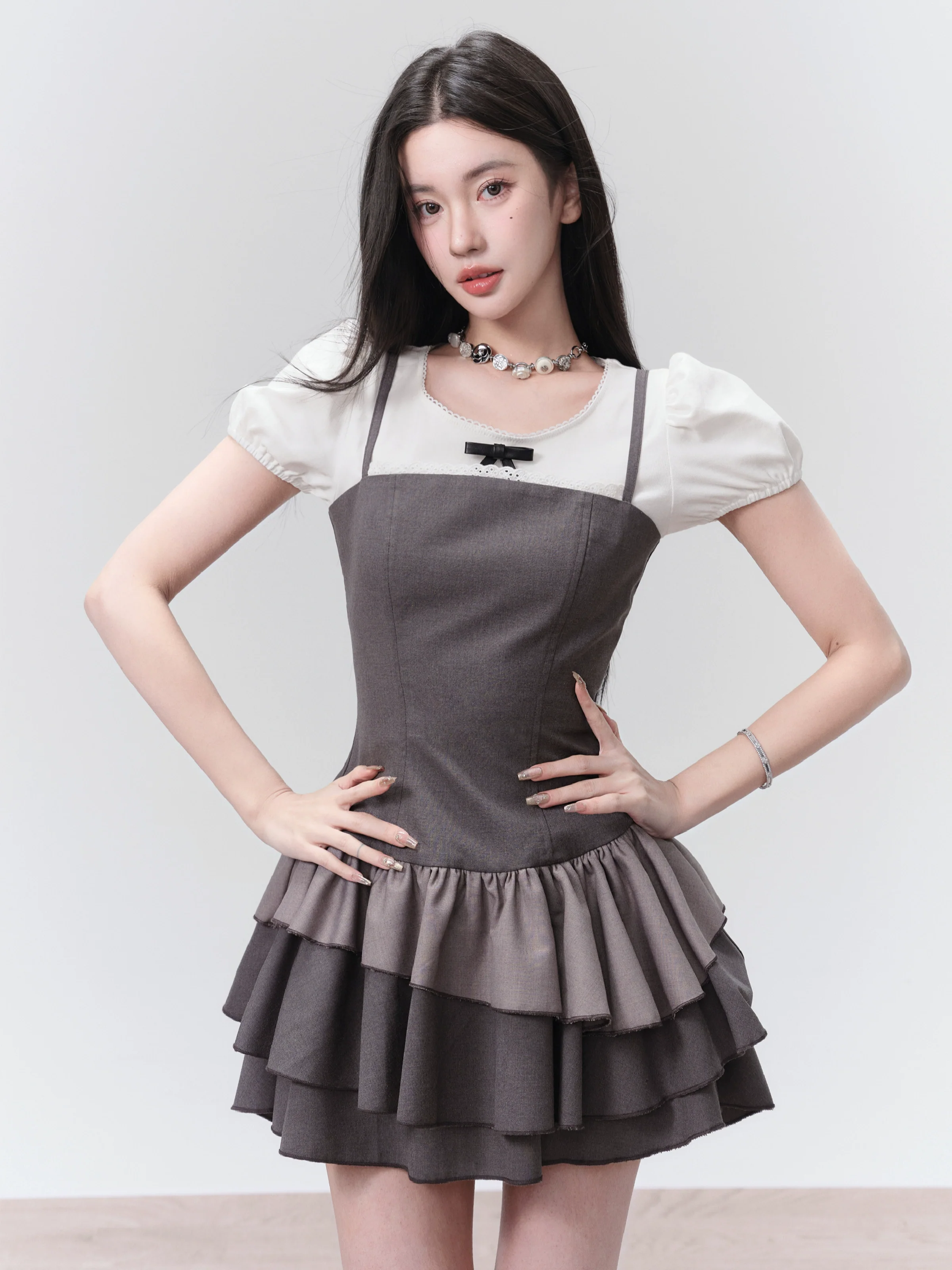 Adjustable Spaghetti Straps Tiered Ruffle Mini Dress - Image 5