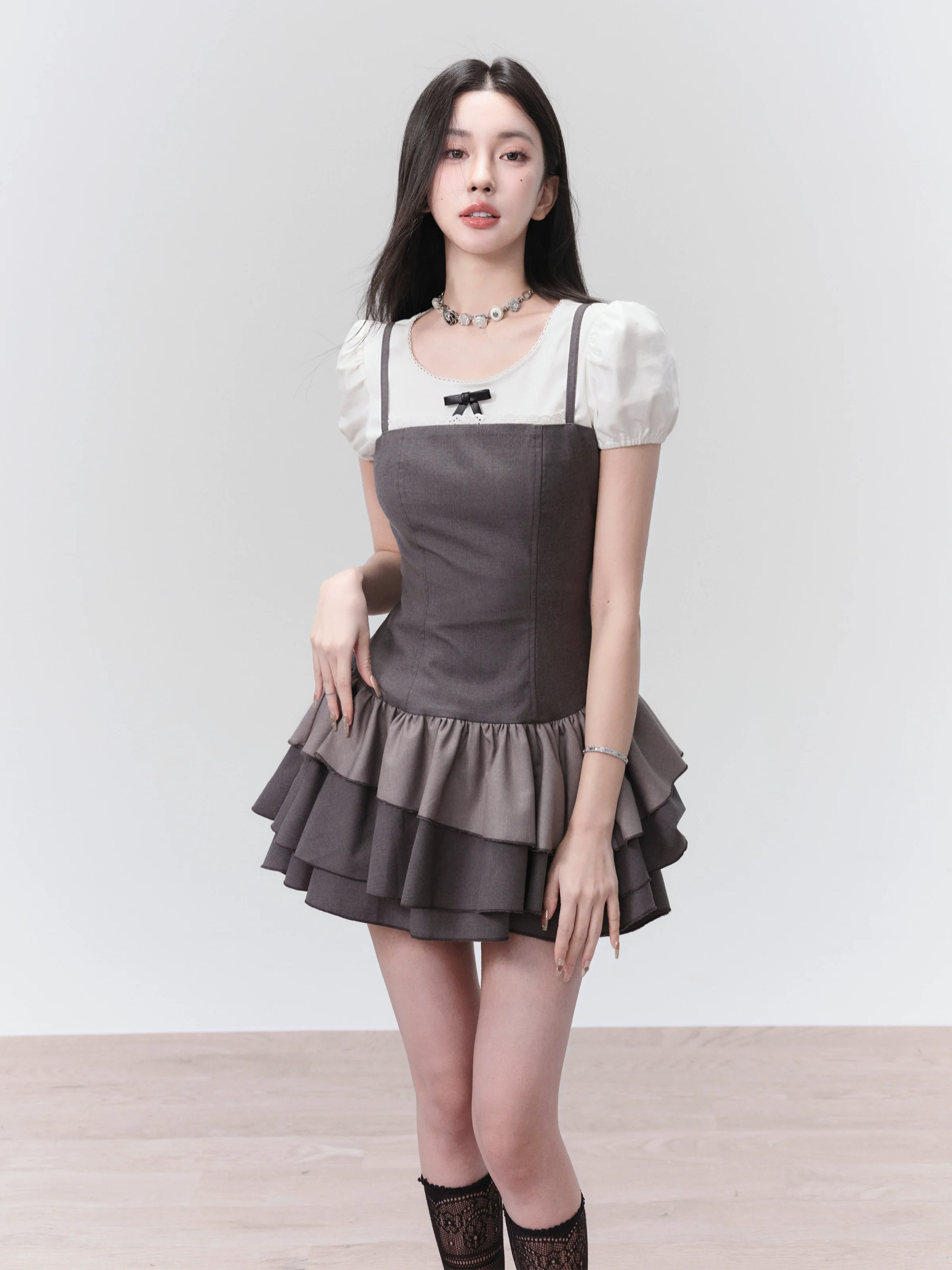 Adjustable Spaghetti Straps Tiered Ruffle Mini Dress - Image 6