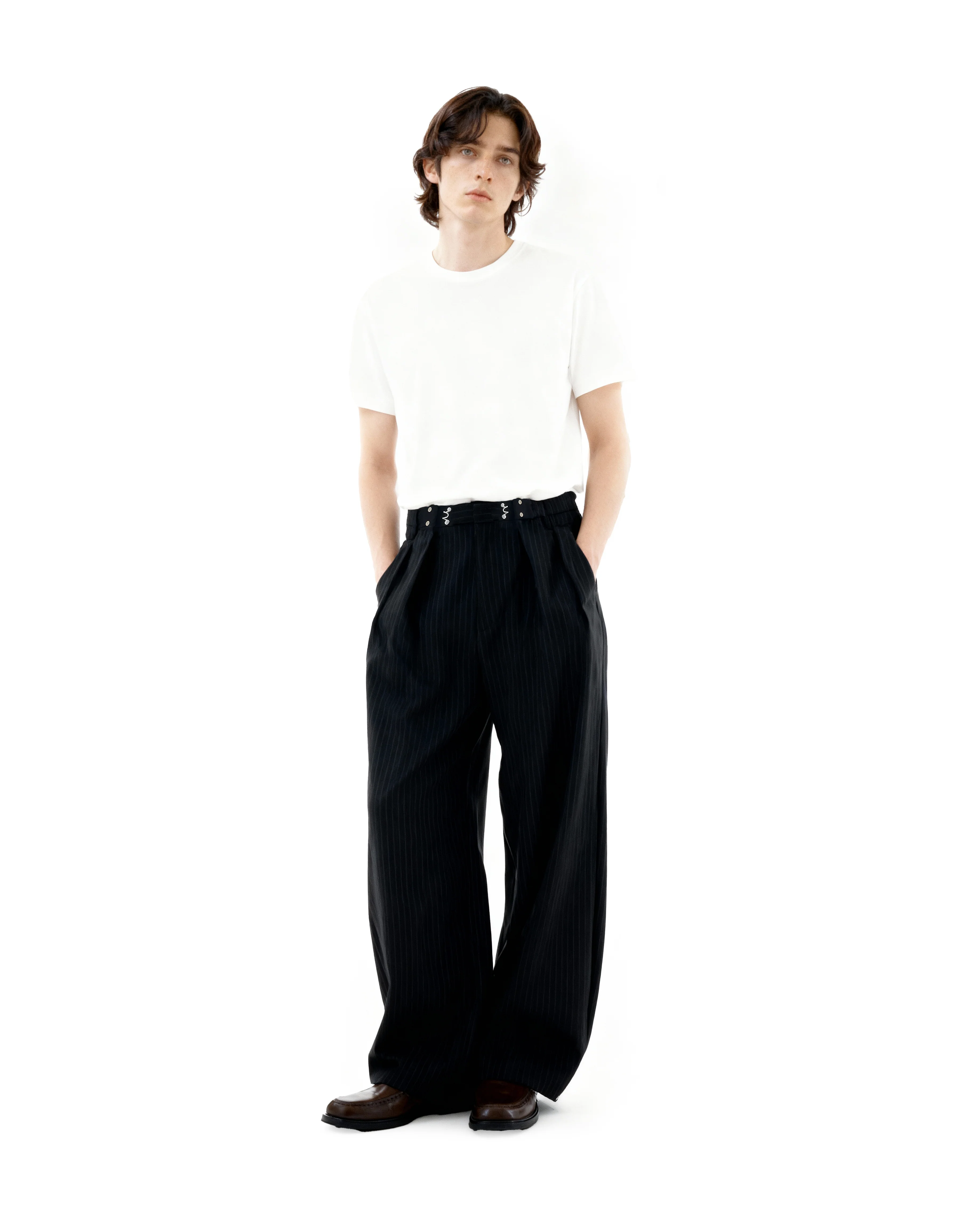 Adjustable Waist Hook Pleated Pants - Image 24