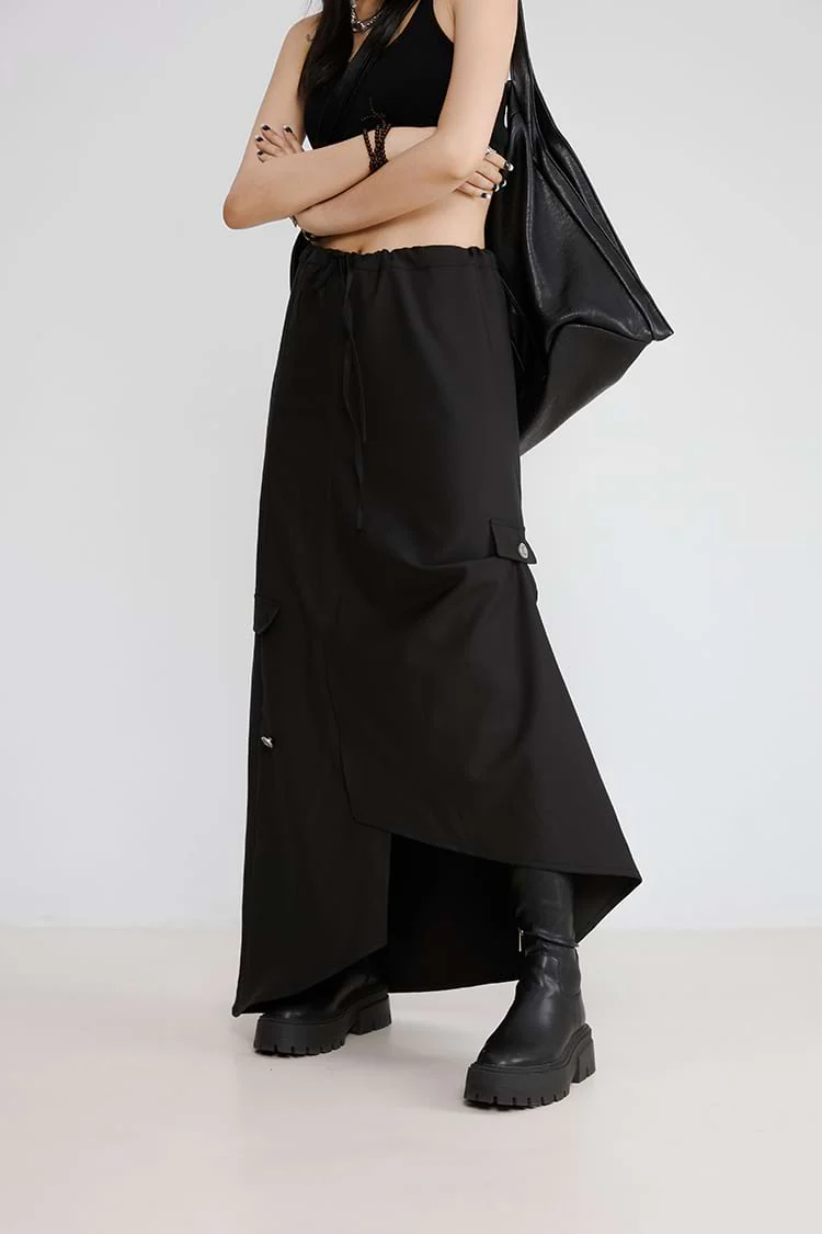 Asymmetric Maxi Skirt with Slit - Image 4