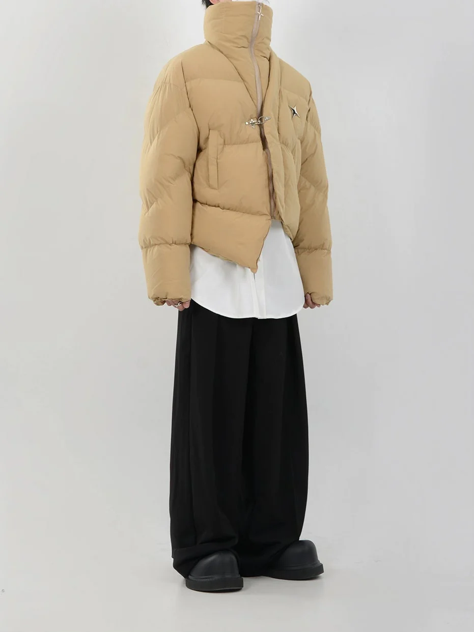 Asymmetric Puffer Jacket with Fireman Clasp Buckle - Image 11