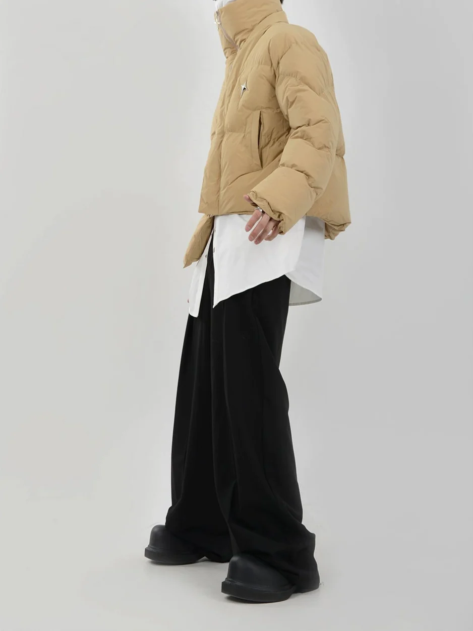 Asymmetric Puffer Jacket with Fireman Clasp Buckle - Image 12