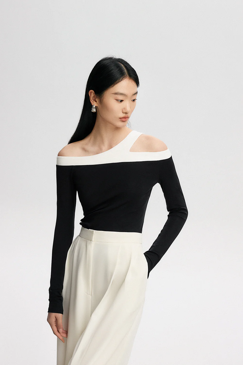 Asymmetric Strap Off Shoulder Top - Image 2