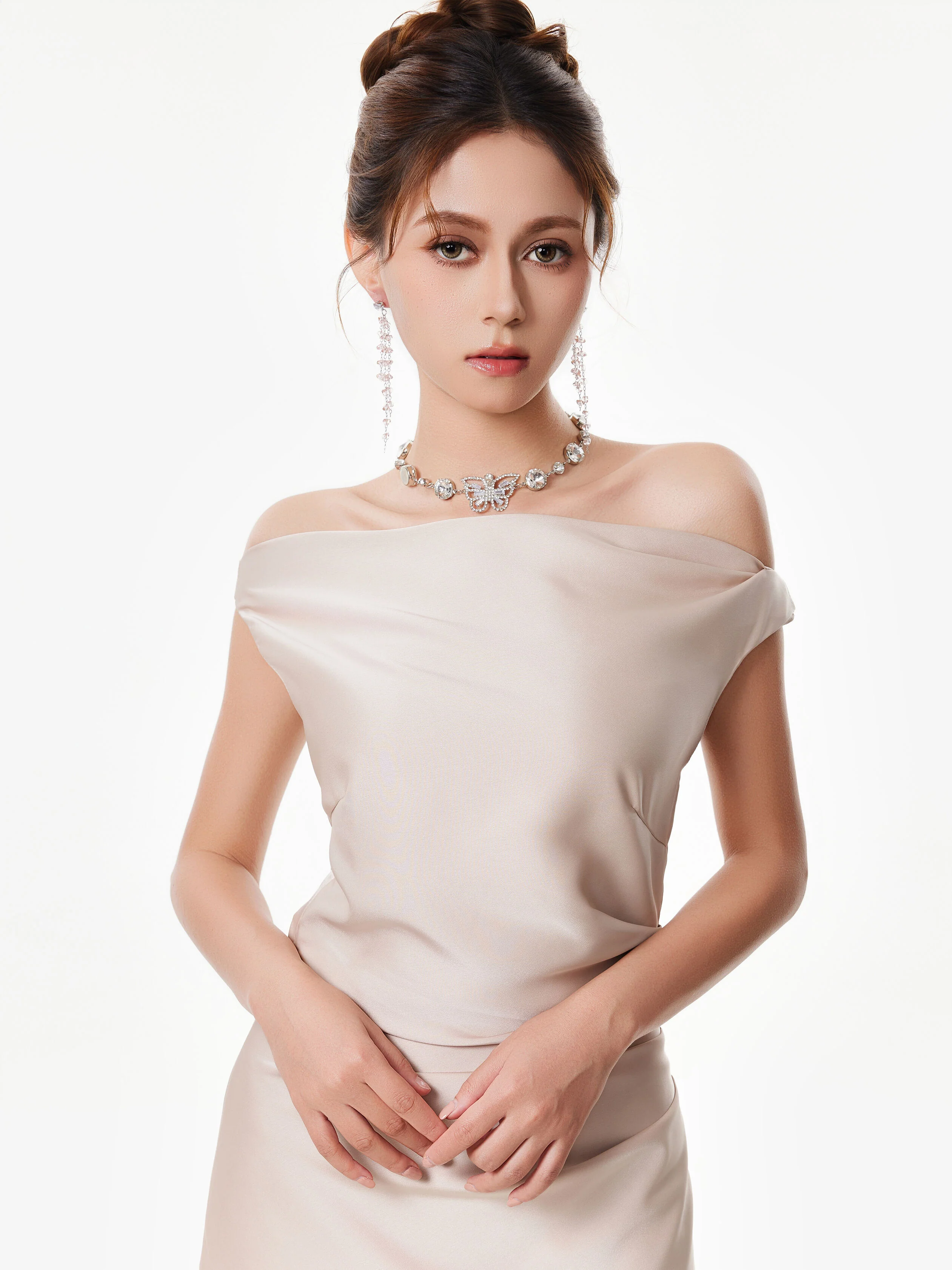 Asymmetrical One Shoulder Satin Maxi Dress - Image 24