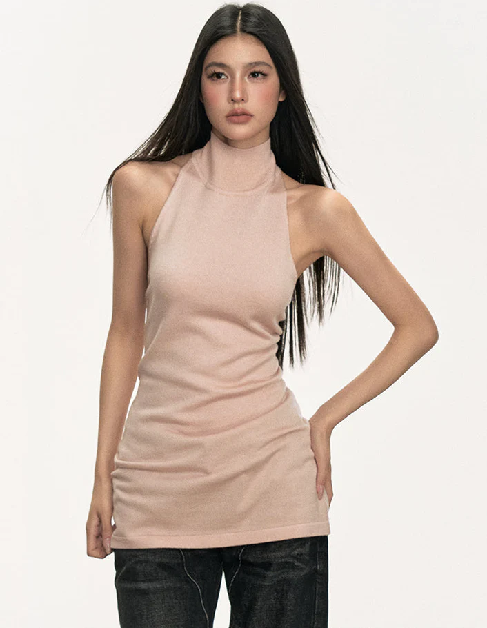 Backless Turtleneck Longline Top - Image 4