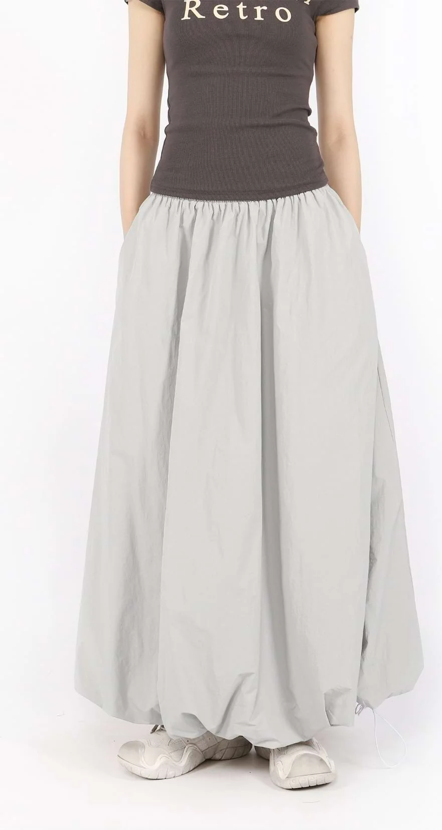 Balloon Hem Parachute Maxi Skirt - Image 13