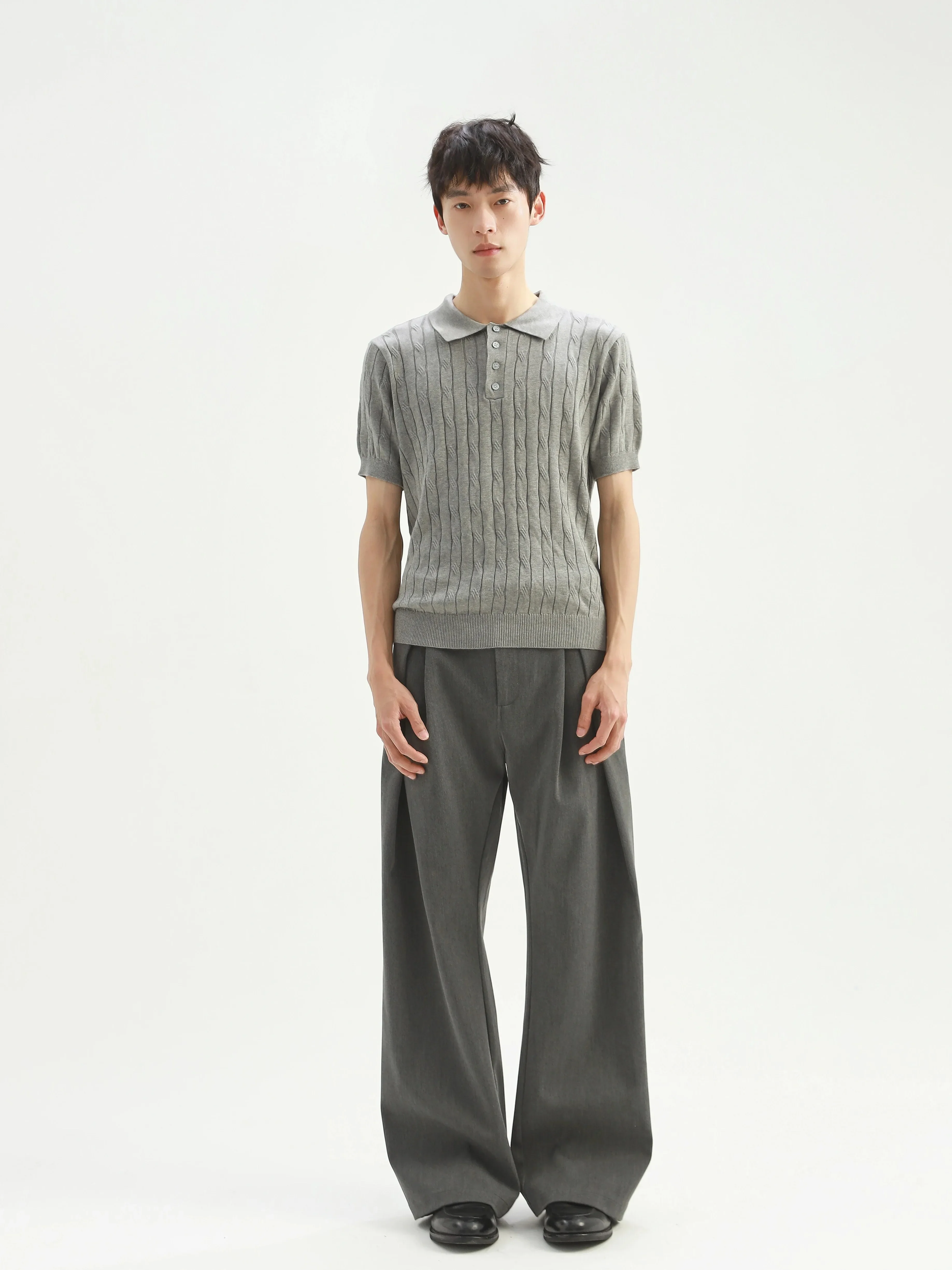 Barrel Leg Deep-Pleated Trousers - Image 2