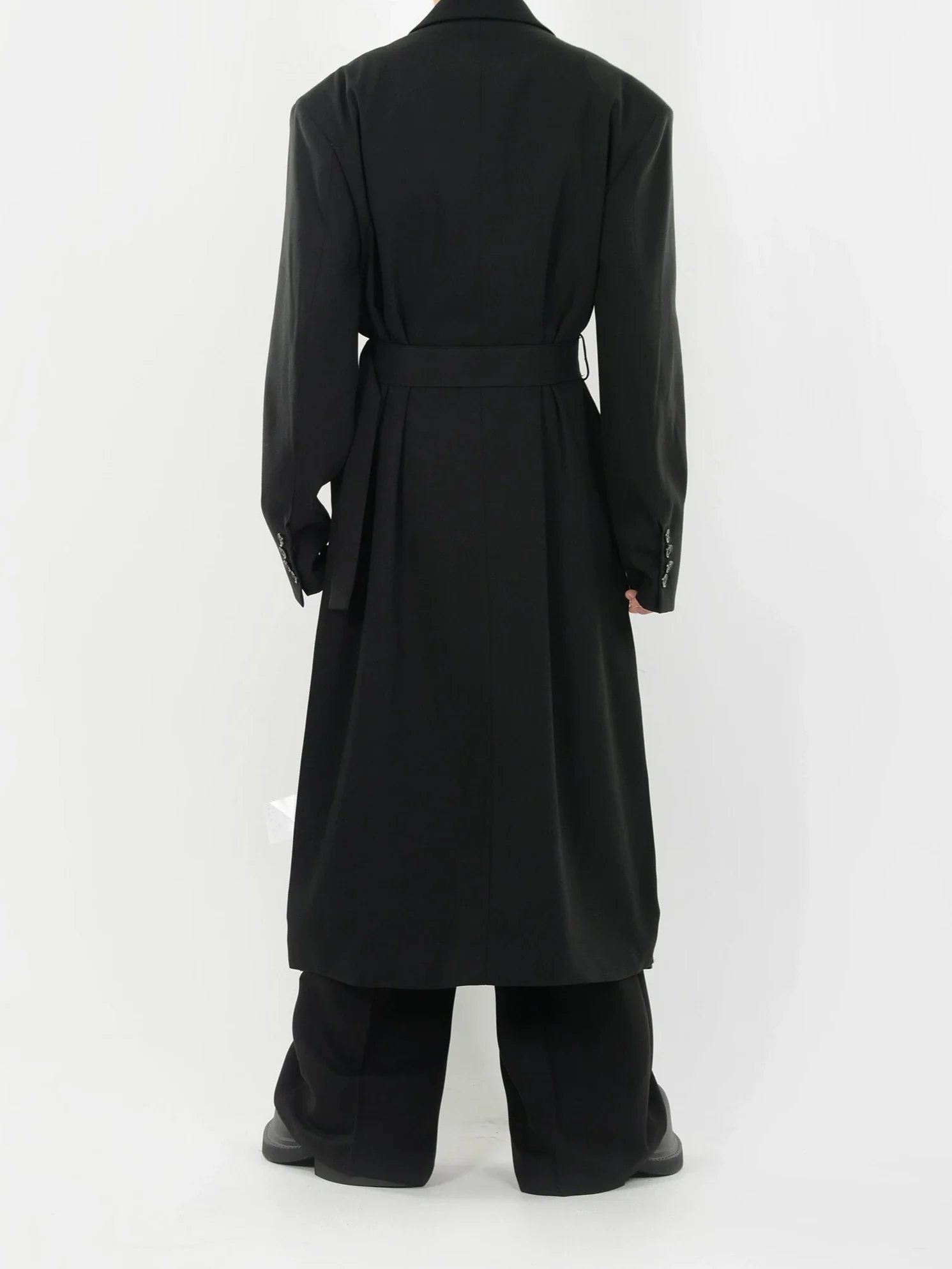 Belted Trench Coat with Metallic Details - Image 15