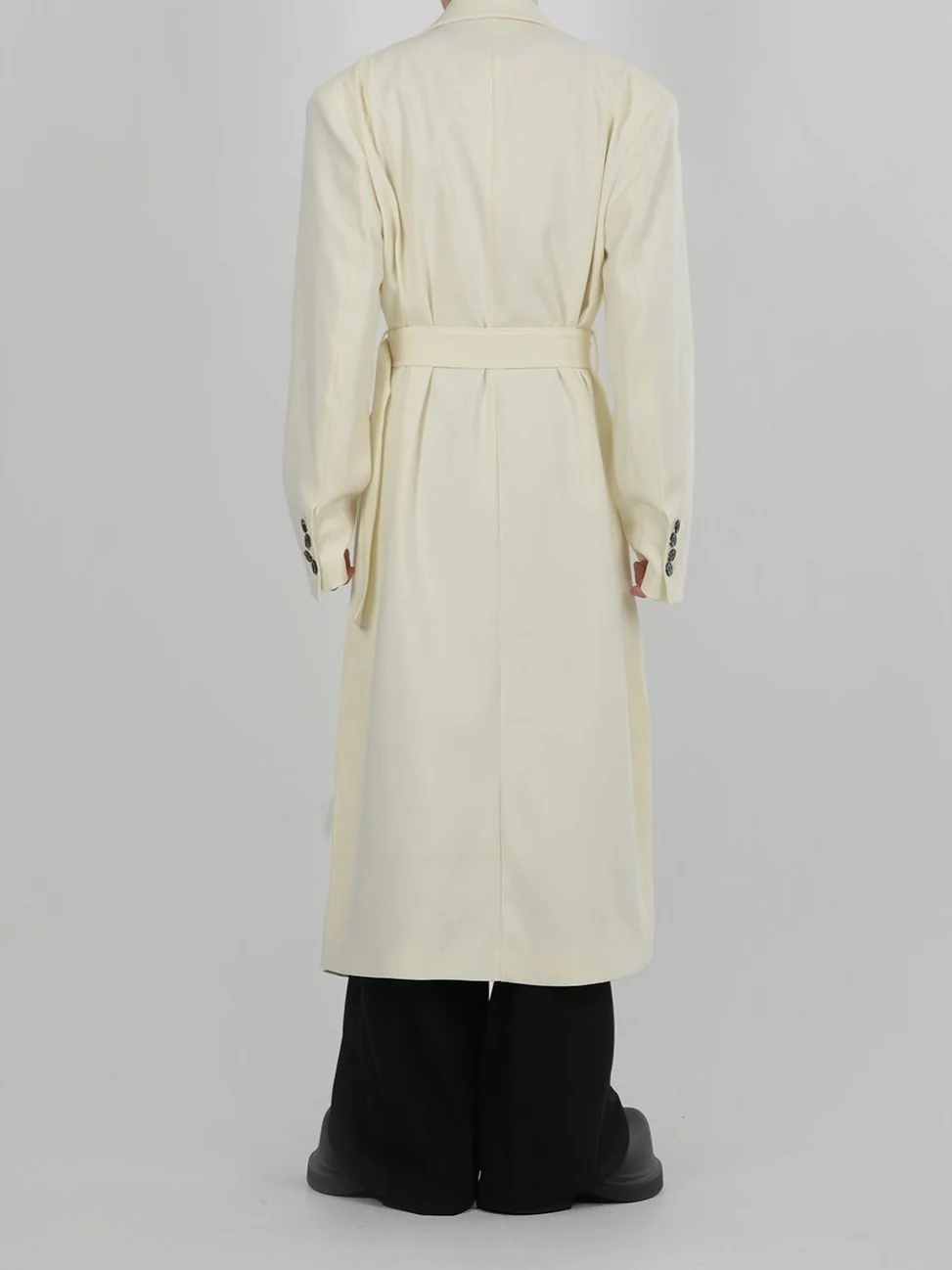 Belted Trench Coat with Metallic Details - Image 6