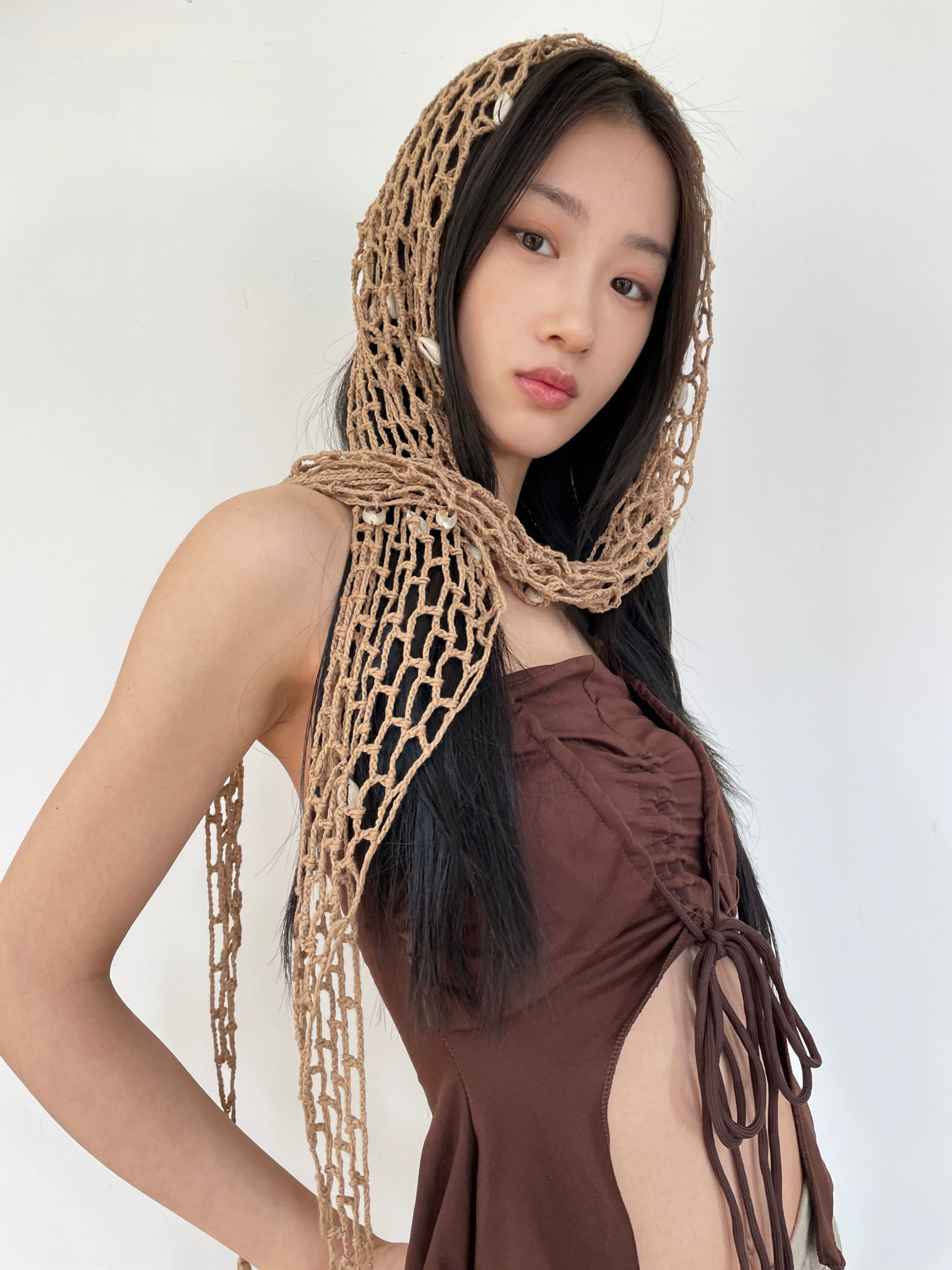 Bohemian Crocheted Mesh Shawl Wrap - Image 6