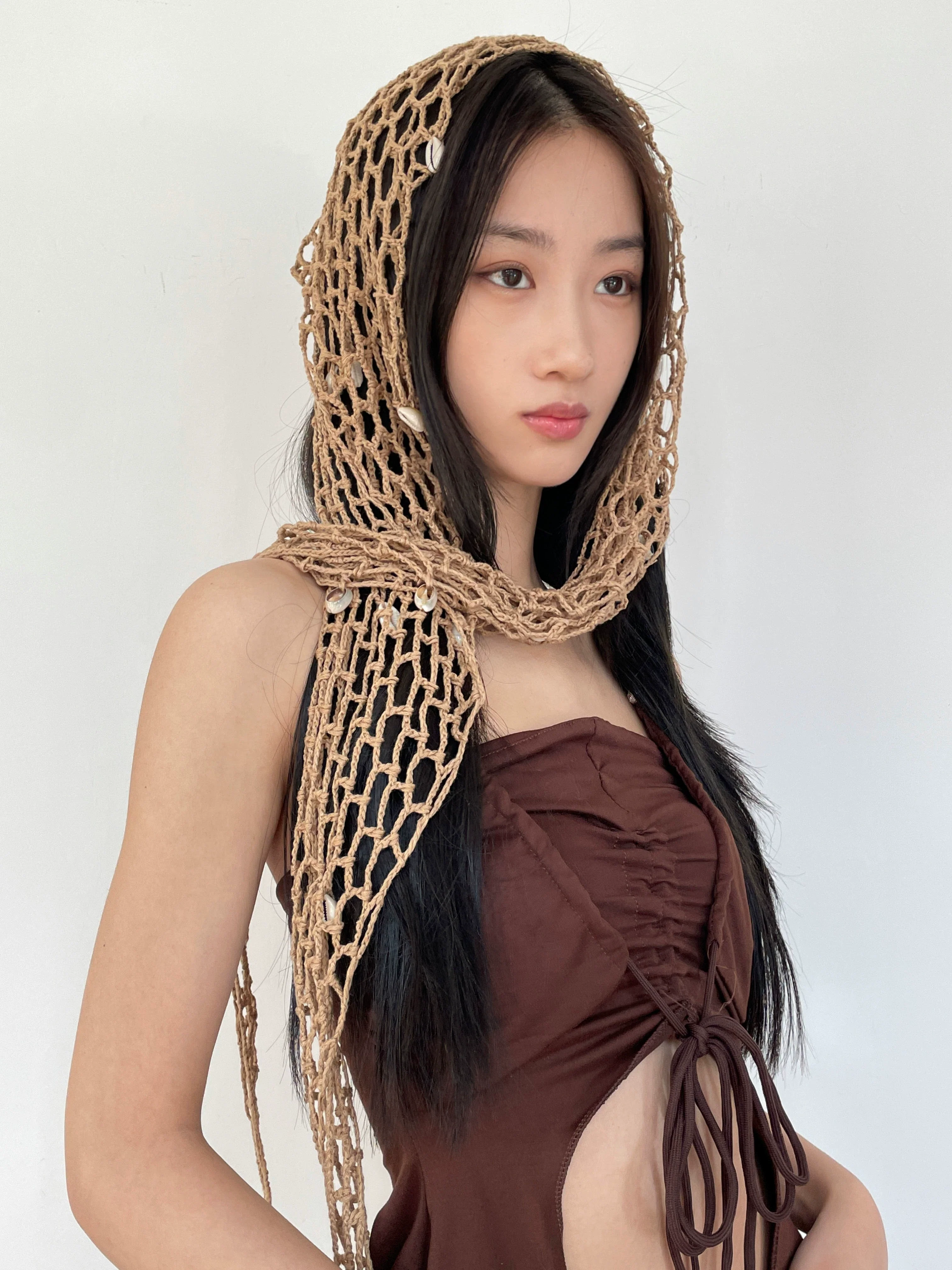 Bohemian Crocheted Mesh Shawl Wrap - Image 7
