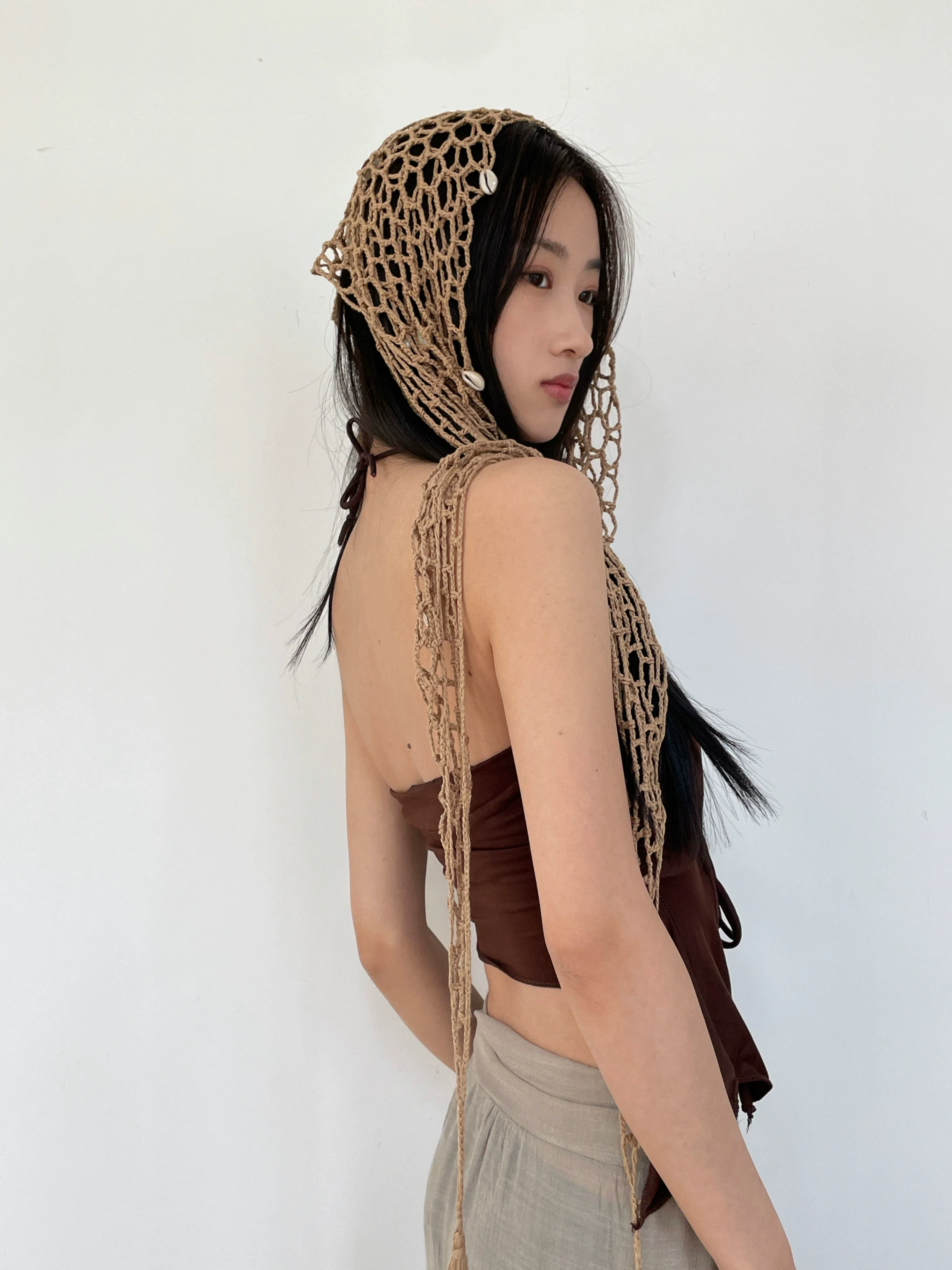 Bohemian Crocheted Mesh Shawl Wrap - Image 9
