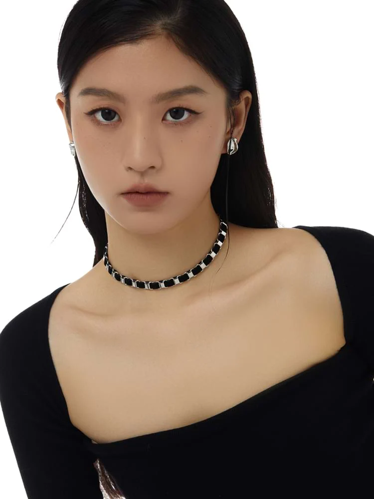 Box Link Chain Choker Necklace - Image 4