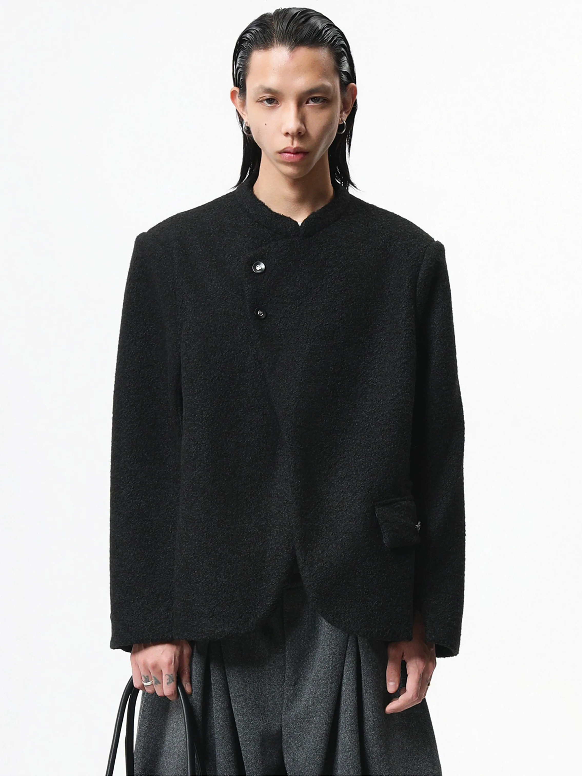 Boxy Asymmetric Wool-Blend Bouclé Jacket - Image 5