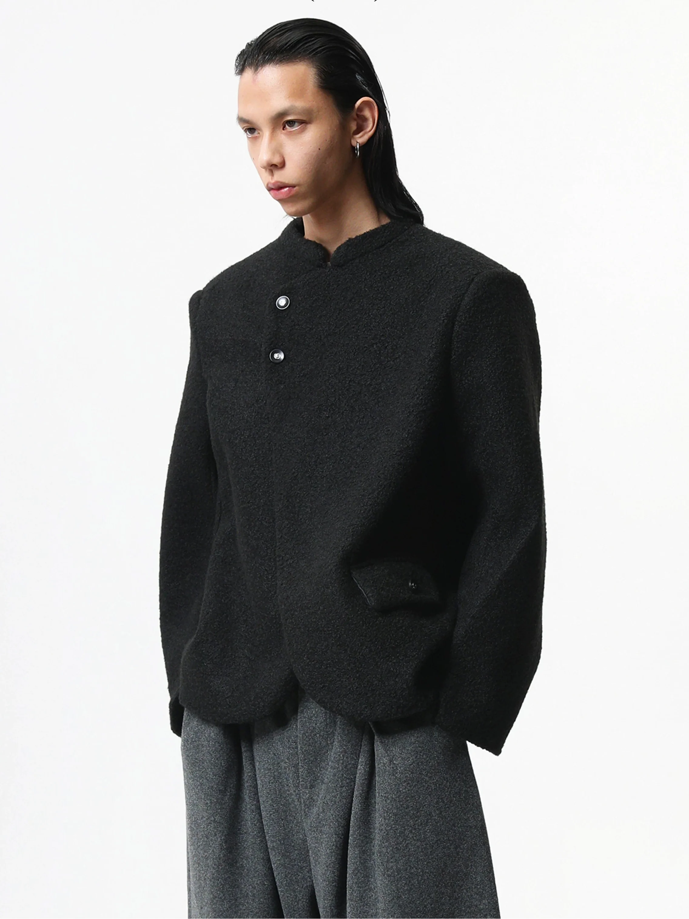 Boxy Asymmetric Wool-Blend Bouclé Jacket - Image 7