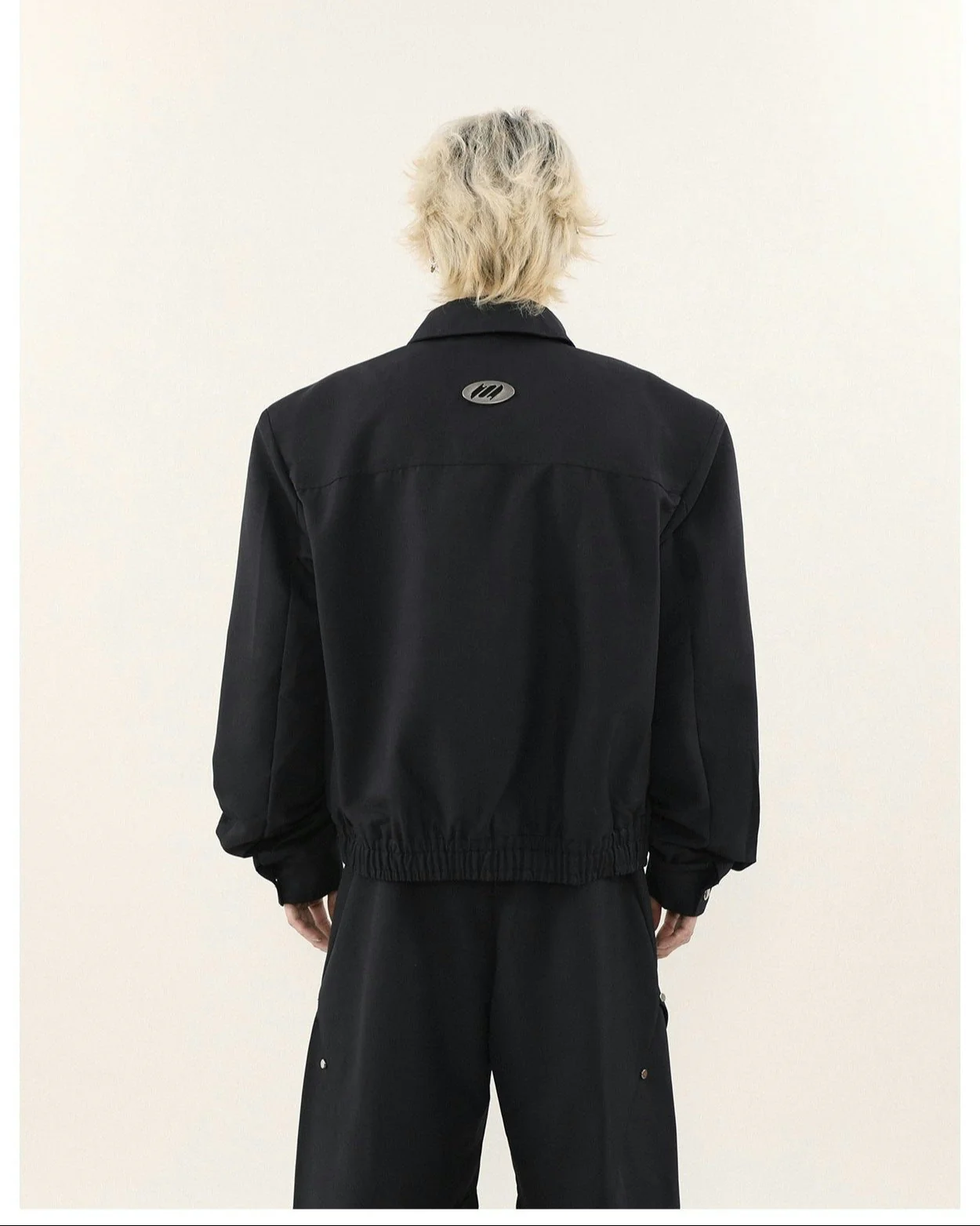 Boxy Collared Star Cutout Bomber Jacket - Image 4
