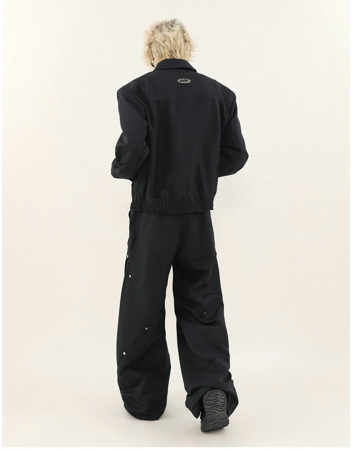 Boxy Collared Star Cutout Bomber Jacket - Image 9