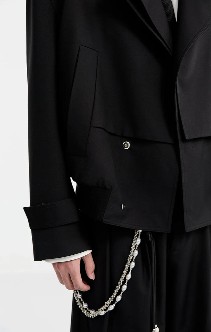 Boxy Double Breasted Cropped Trench Coat - Image 14