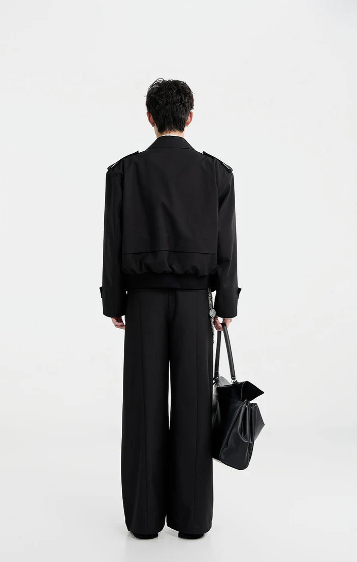 Boxy Double Breasted Cropped Trench Coat - Image 17