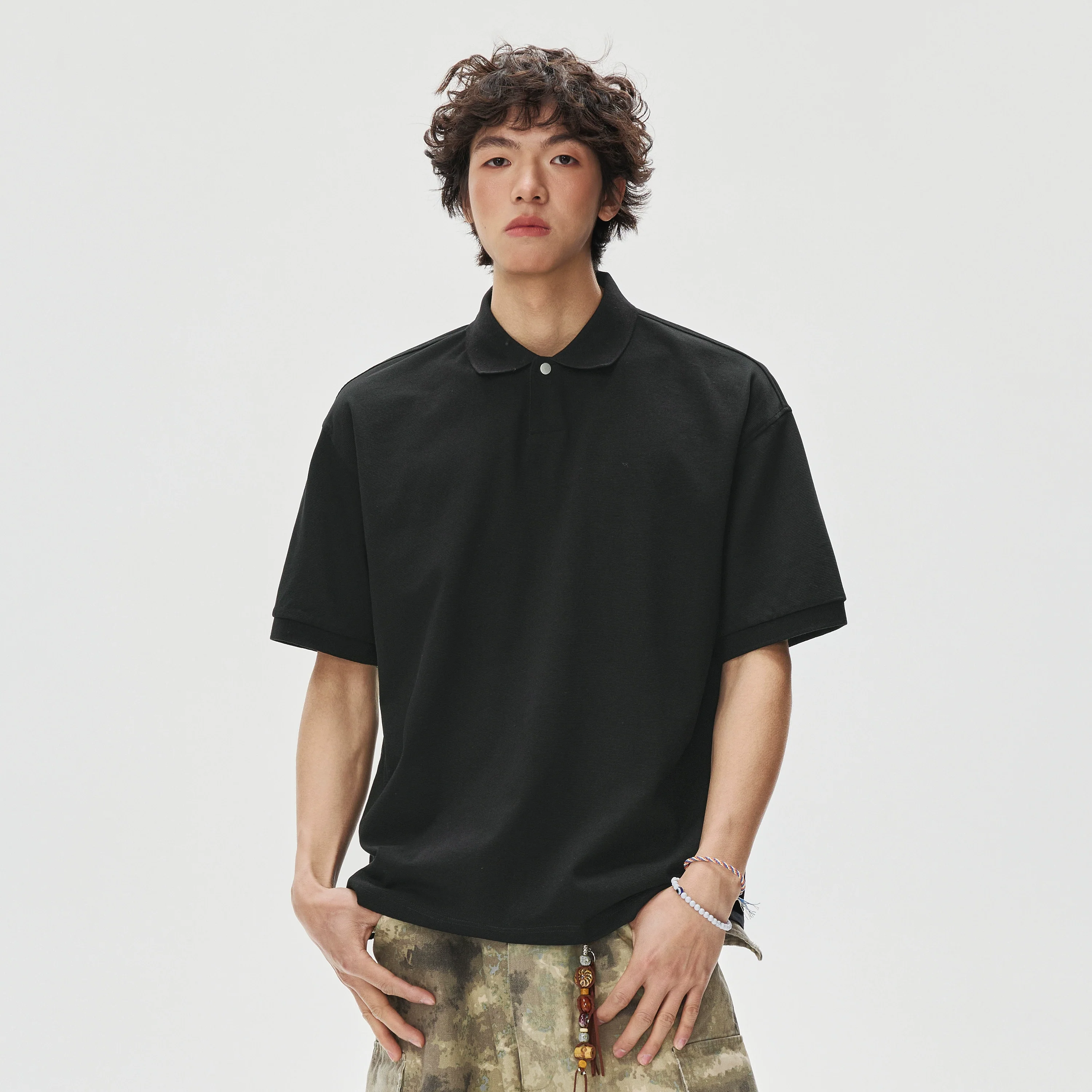Boxy-Fit Short Sleeve Polo Shirt