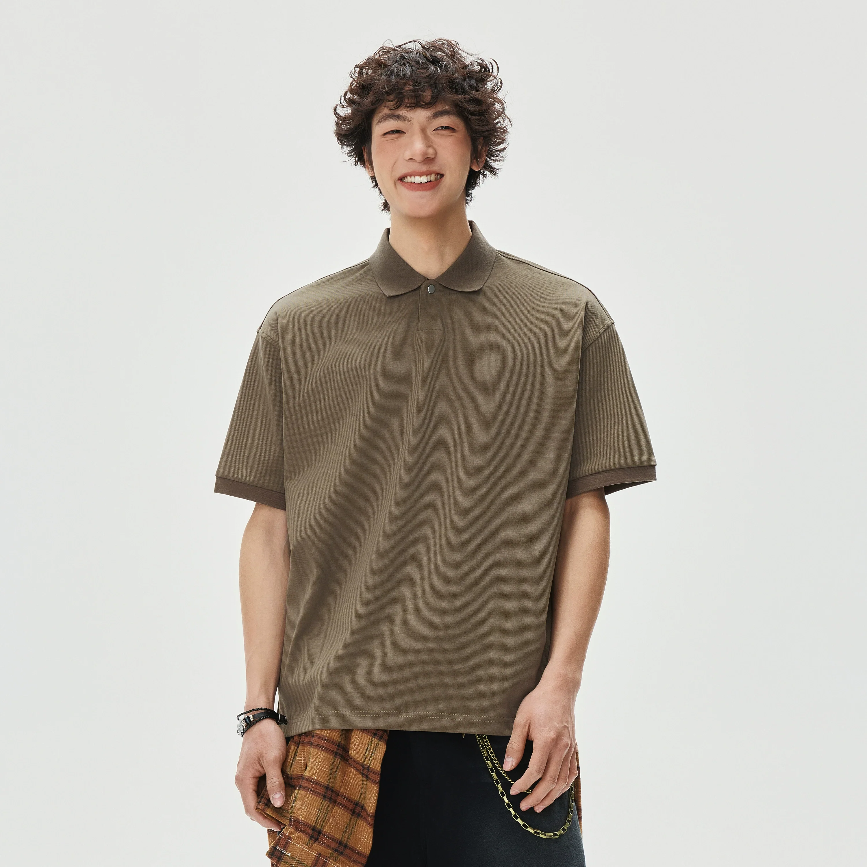 Boxy-Fit Short Sleeve Polo Shirt - Image 3