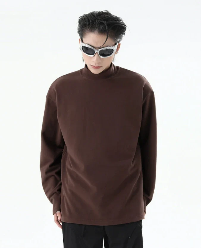 Boxy Mock-Neck Long Sleeve Sweatshirt - Image 10
