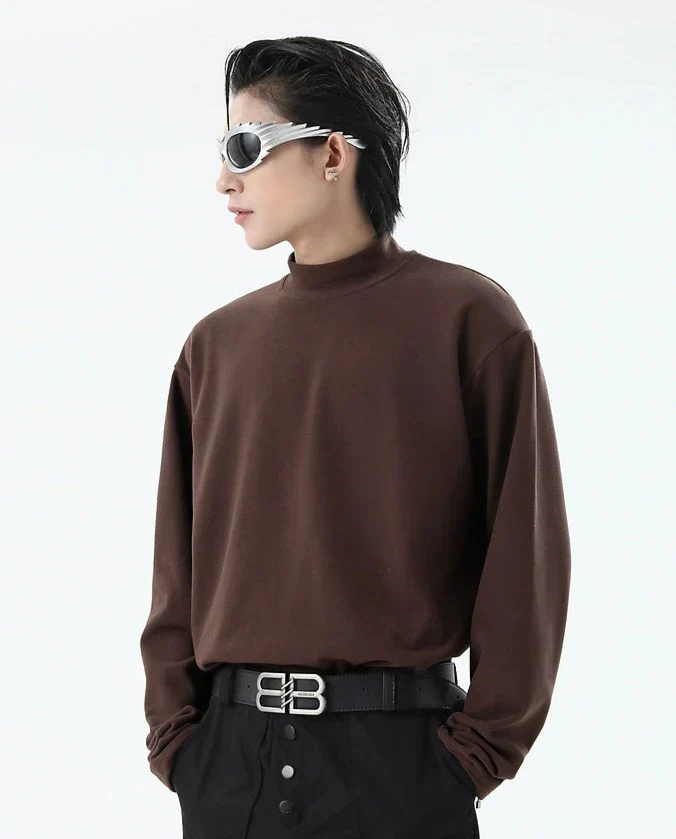 Boxy Mock-Neck Long Sleeve Sweatshirt - Image 11
