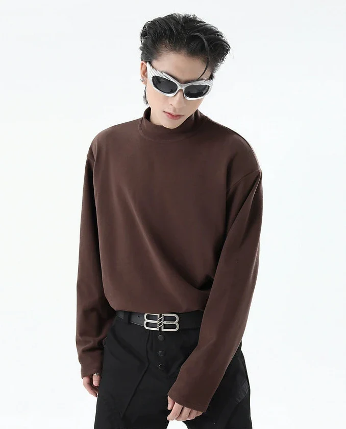 Boxy Mock-Neck Long Sleeve Sweatshirt - Image 12
