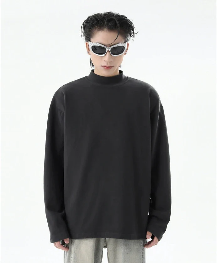 Boxy Mock-Neck Long Sleeve Sweatshirt - Image 13