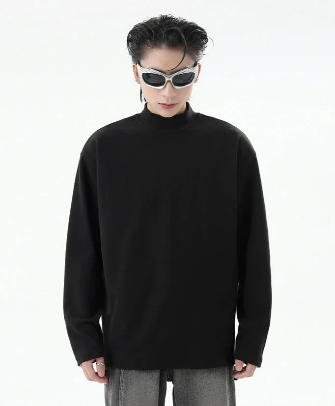 Boxy Mock-Neck Long Sleeve Sweatshirt - Image 15
