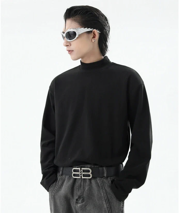 Boxy Mock-Neck Long Sleeve Sweatshirt - Image 16
