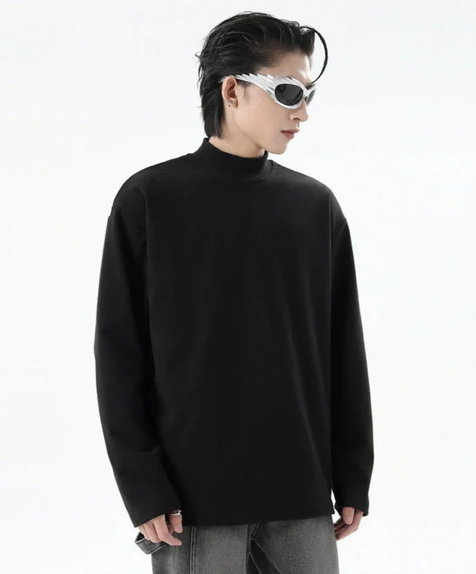 Boxy Mock-Neck Long Sleeve Sweatshirt - Image 17
