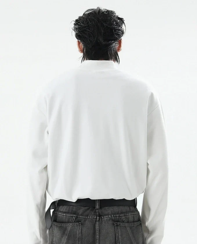 Boxy Mock-Neck Long Sleeve Sweatshirt - Image 6