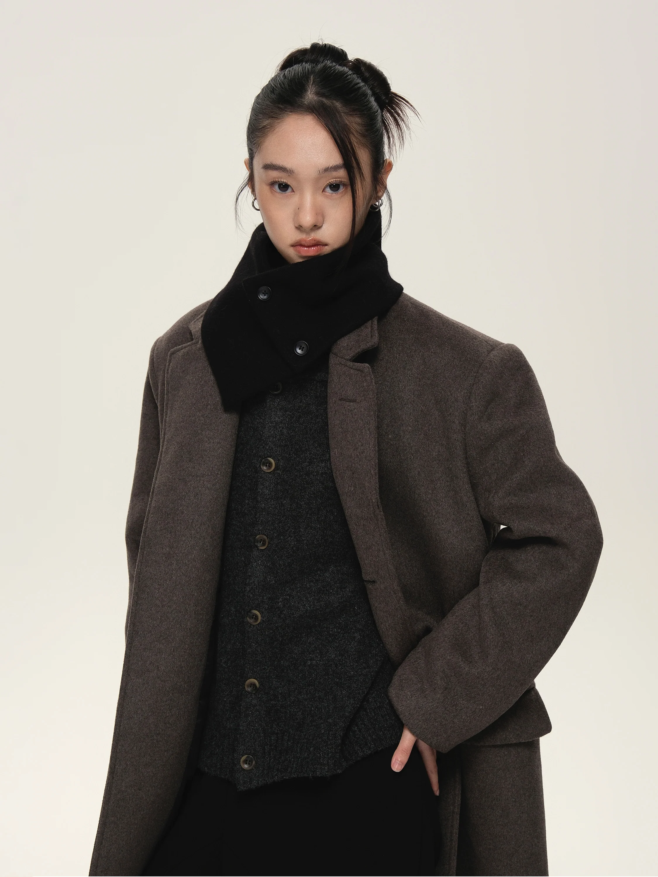 Buttoned Neck Warmer Collar Wrap - Image 4