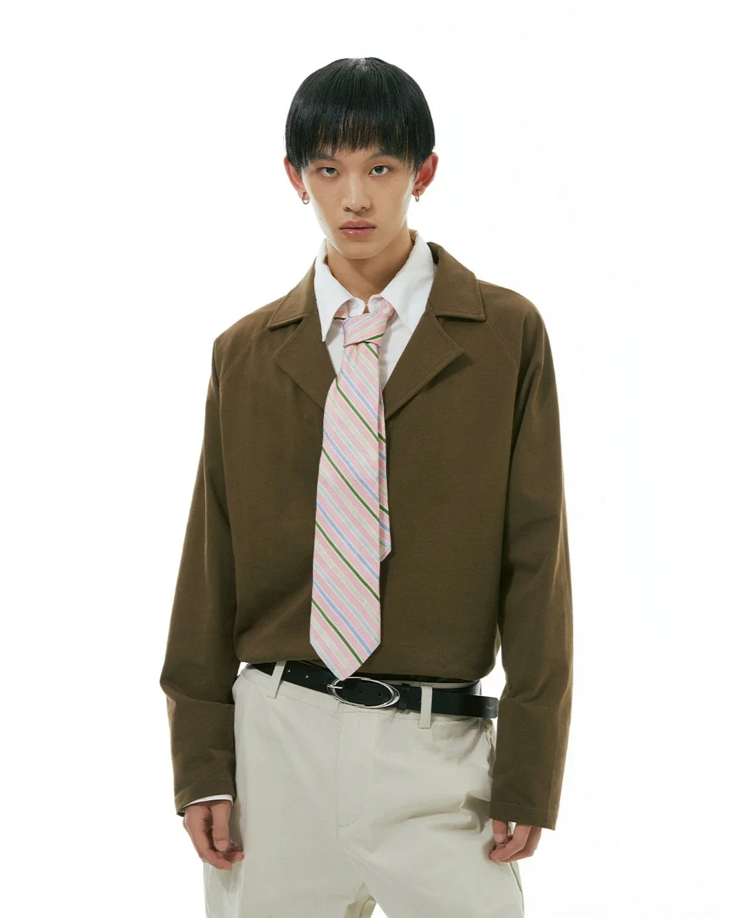 Camp-Collar V-Neck Long Sleeve Shirt - Image 10