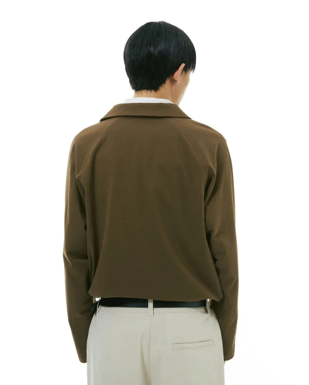 Camp-Collar V-Neck Long Sleeve Shirt - Image 12