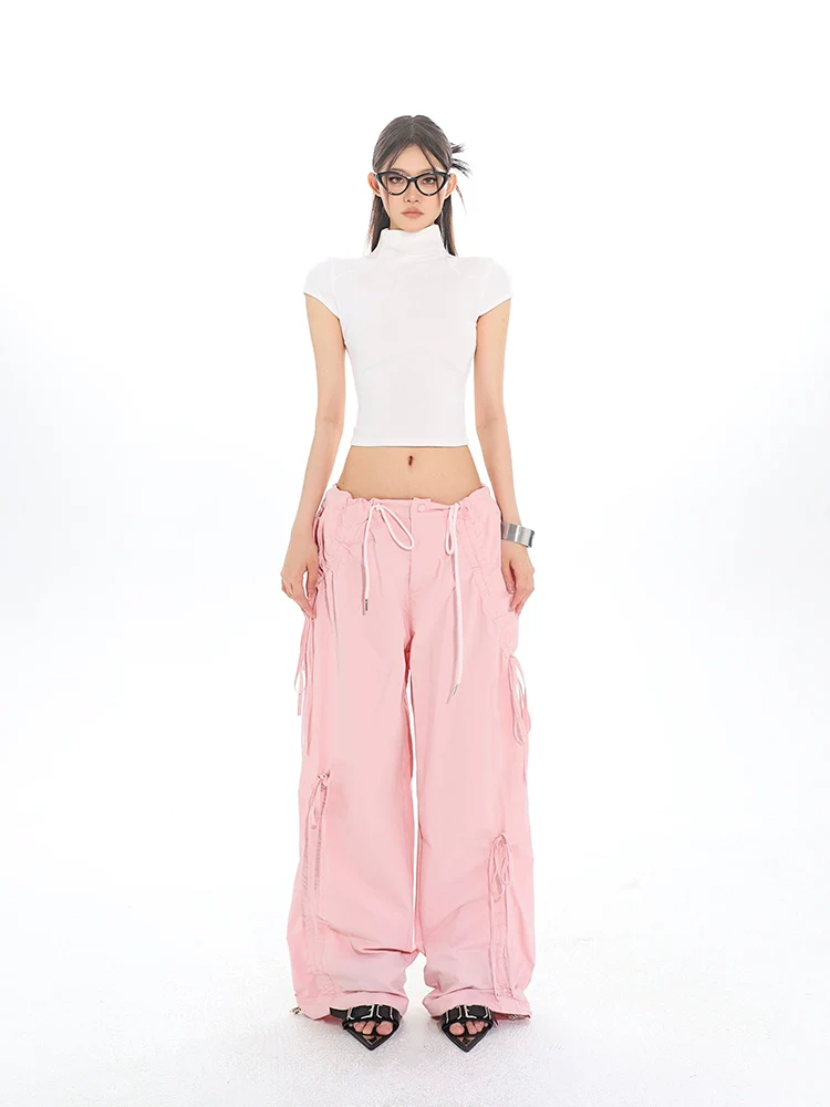 Cargo Drawstring Jogger Pants with Pockets - Image 4