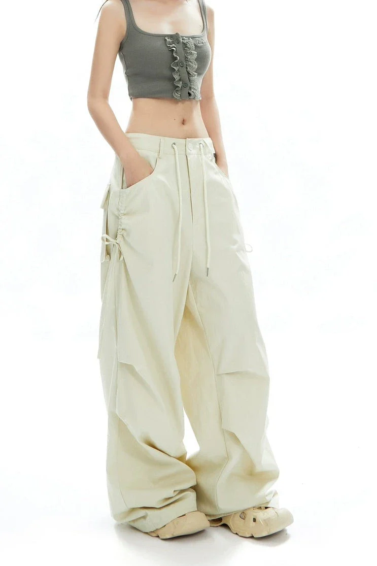 Cargo Jogger Pants with Side Pockets and Drawstrings - Image 2