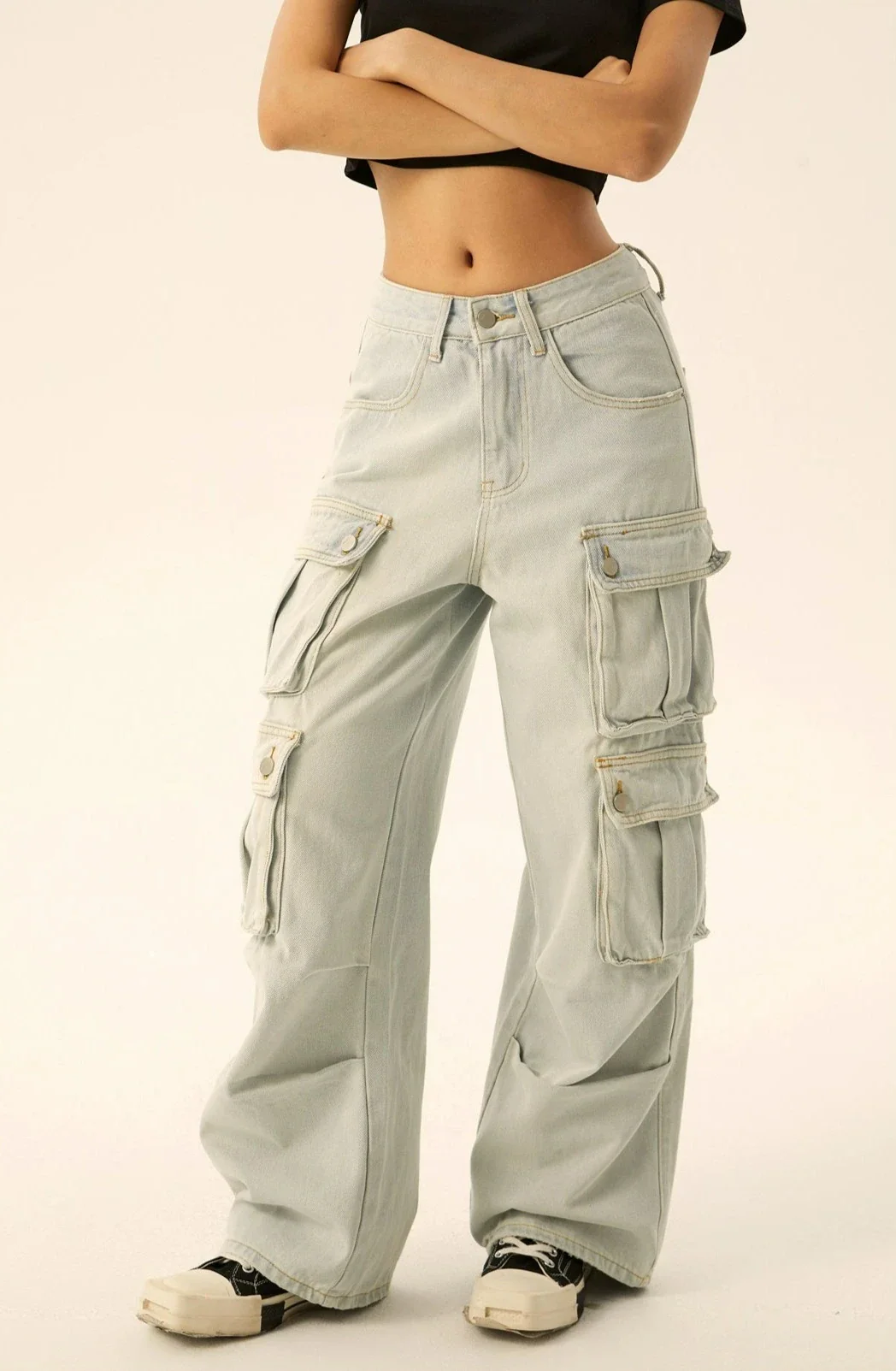 Cargo Pocketed Slim-Fit Denim Jeans - Image 2