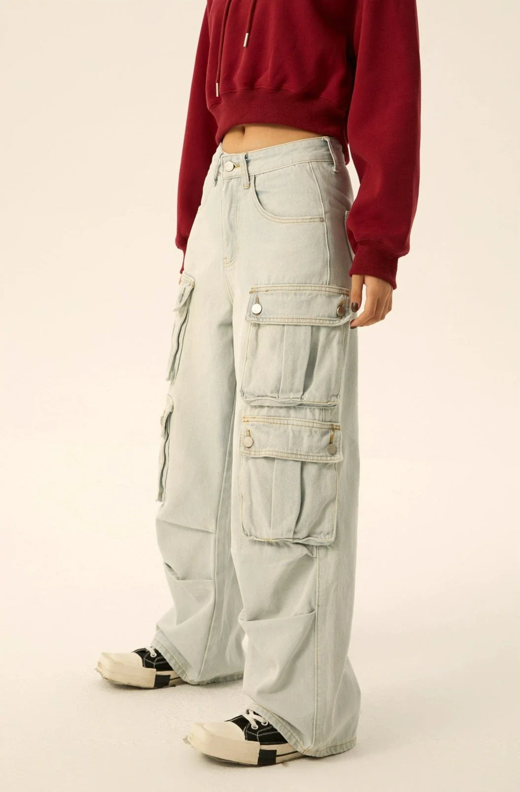 Cargo Pocketed Slim-Fit Denim Jeans - Image 4