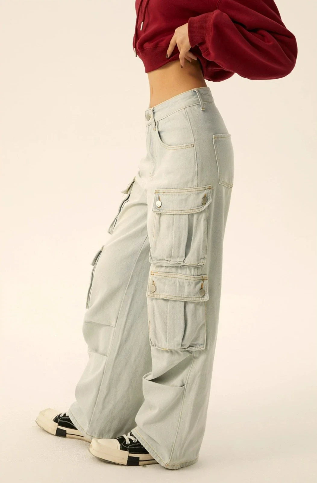Cargo Pocketed Slim-Fit Denim Jeans - Image 5