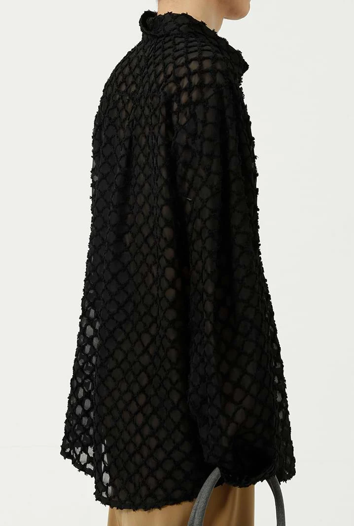 Checker Sheer Translucent Shirt - Image 7