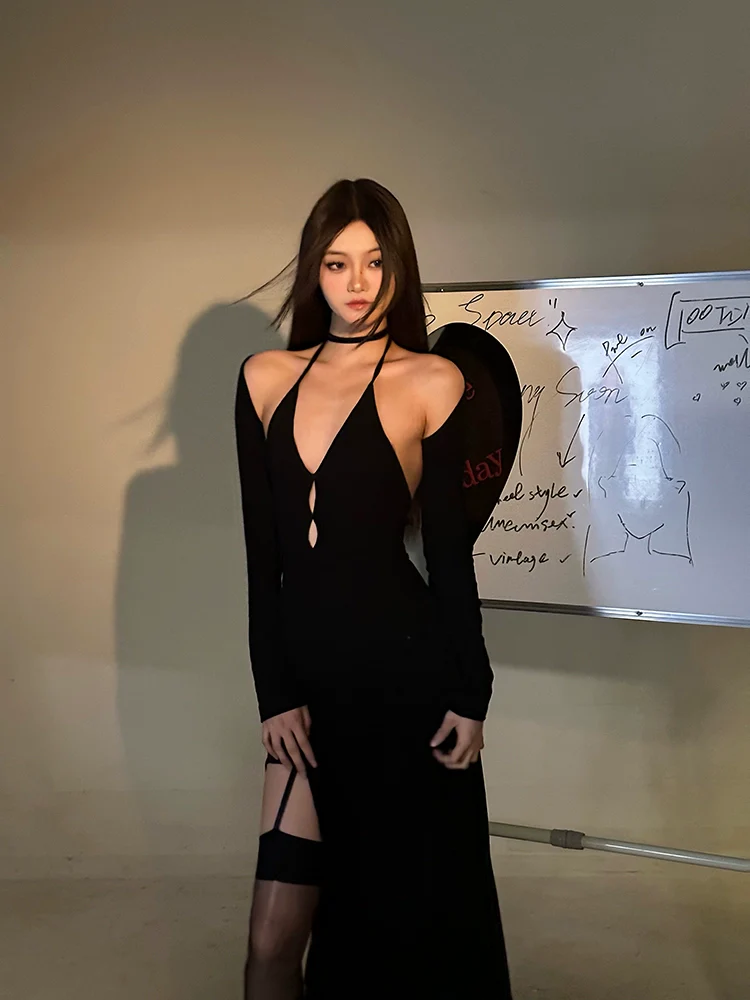 Cold Shoulder Keyhole Midi Dress with Side Slit - Image 15