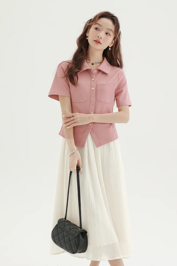 Collared Short Sleeve Button Shirt - Image 16