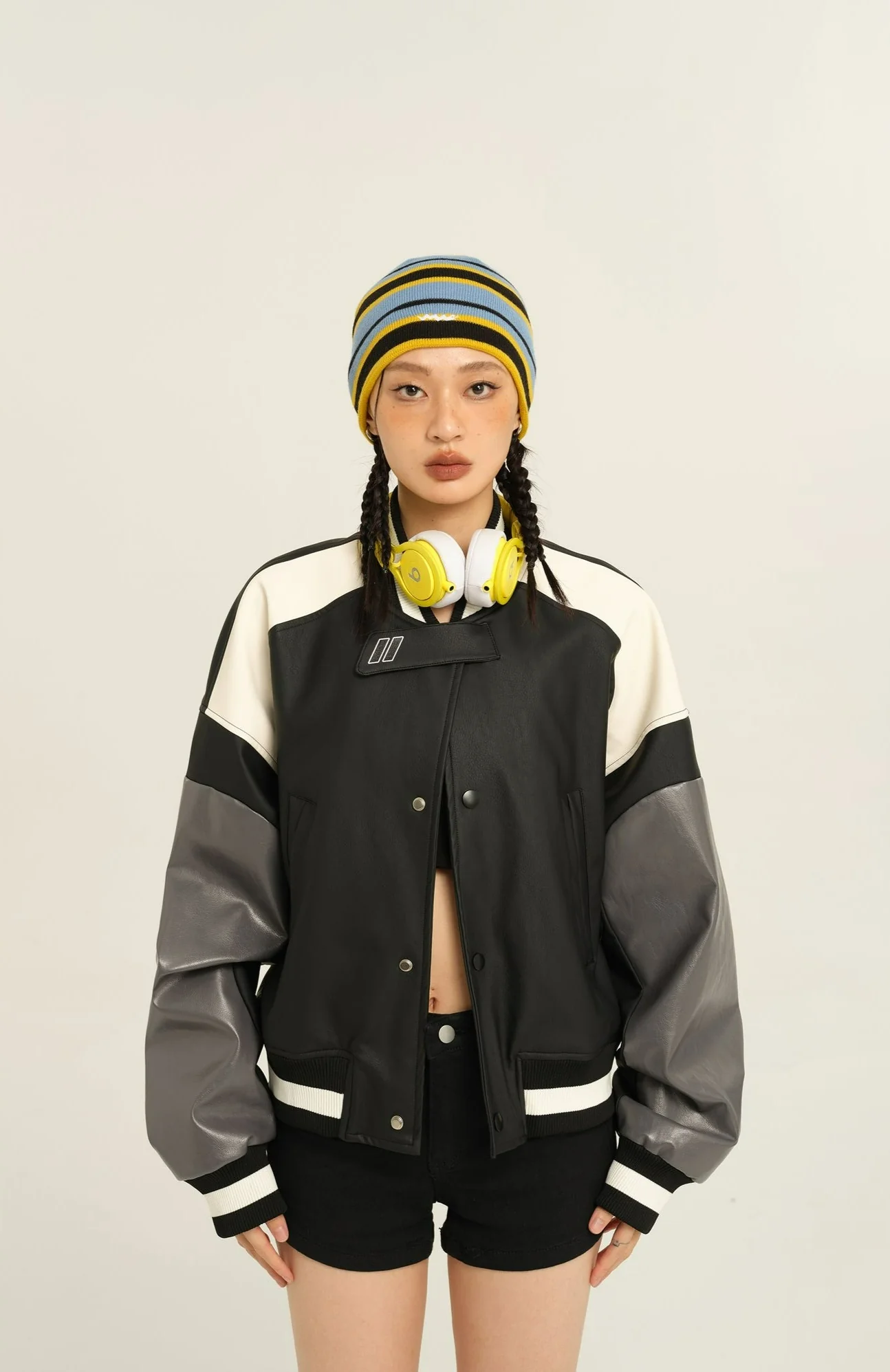 Color Block Bomber Jacket - Image 8