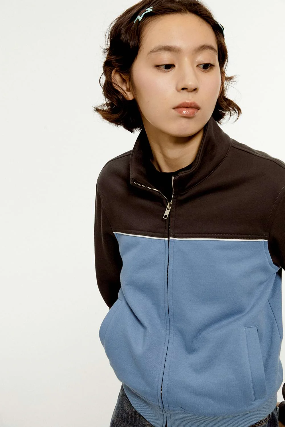 Color Block Double Zip Jacket - Image 2