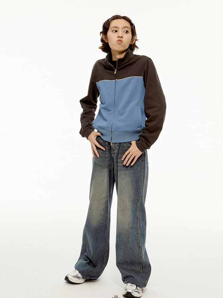 Color Block Double Zip Jacket - Image 4